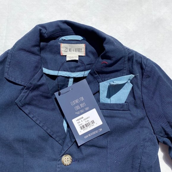 Me and Henry Navy Cotton Blazer Jacket Boys - Picture 6 of 8